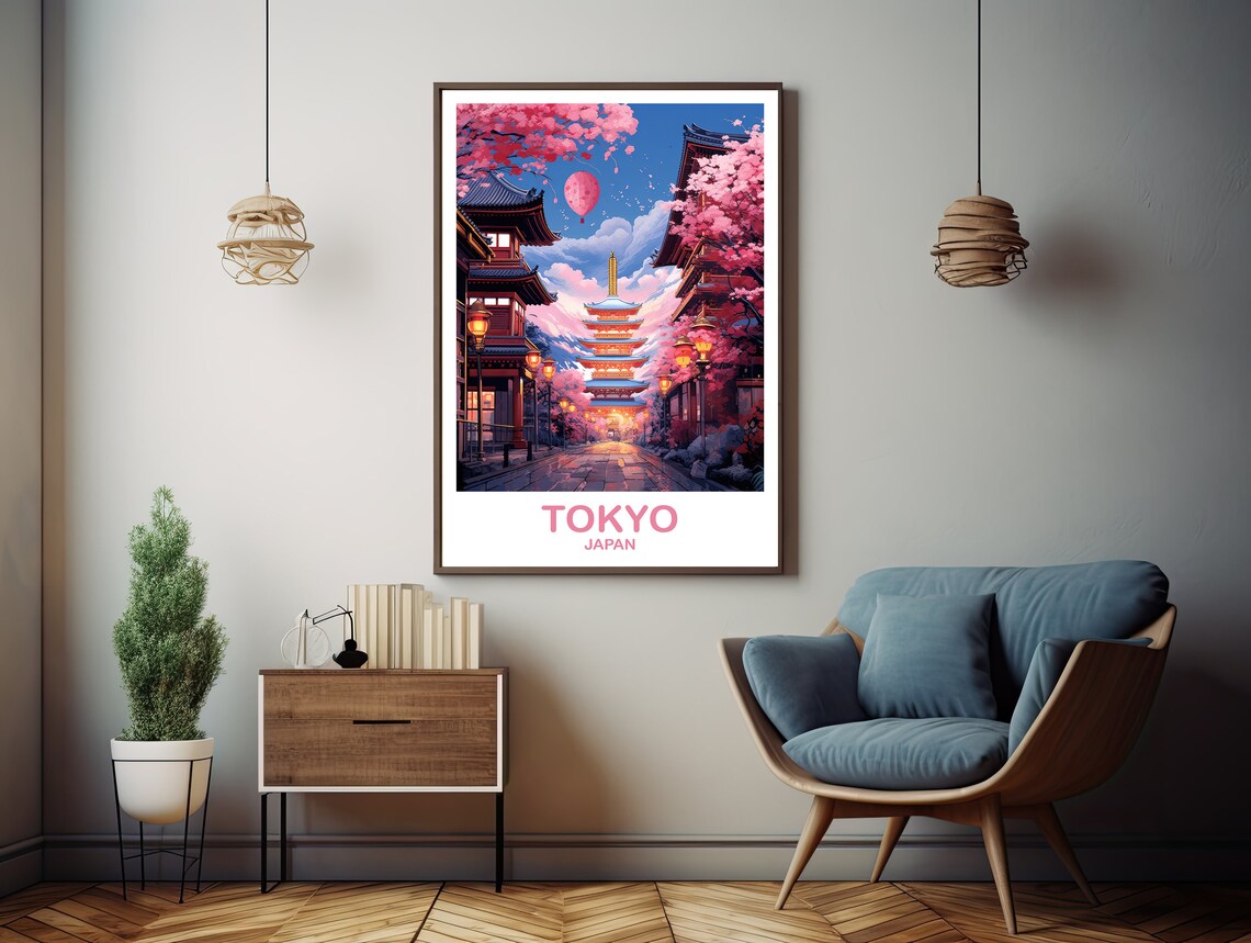 Tokyo Travel Art Tokyo Skyline Japan Wall Art Poster City Skyline Wall Art Travel Art Wall Art Dt2asjato5 - Image 3