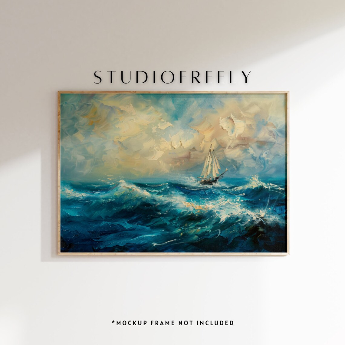 Stormy Sea Sailing Ship Tall Ship Waves Oil Painting Art Print