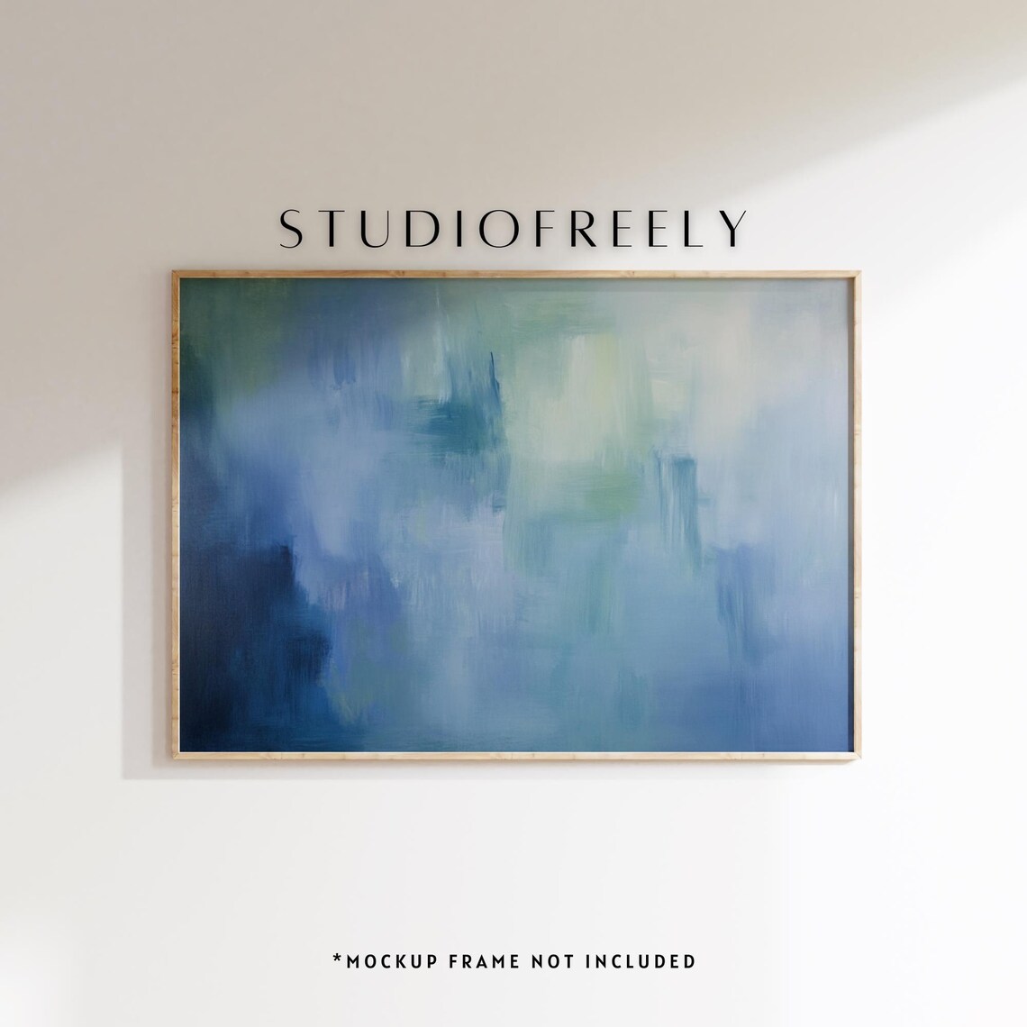 Serene Blue Abstract Art Print, Modern Minimalist