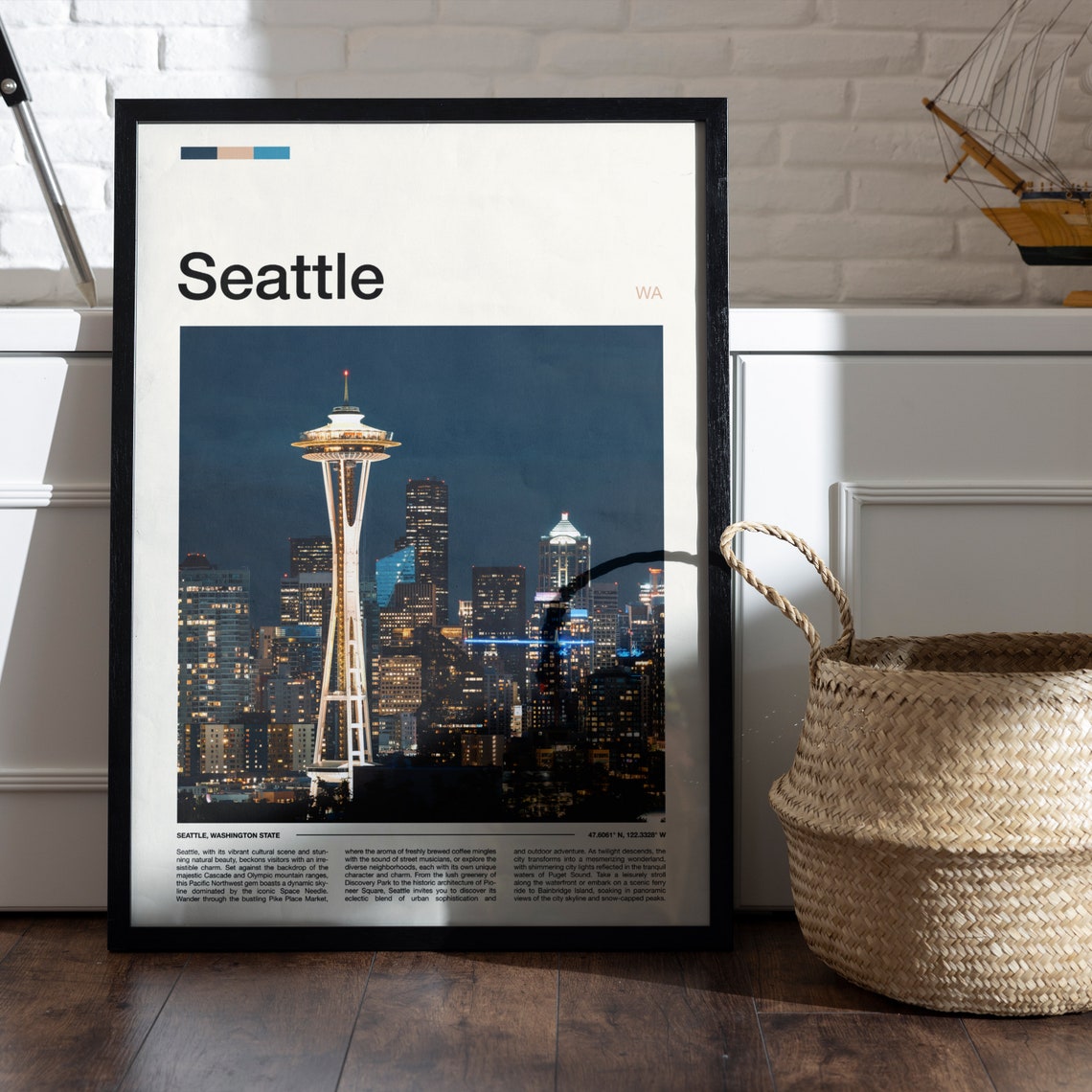 Seattle Space Needle Daytime Cloud View Iconic City Tower Poster - Image 5