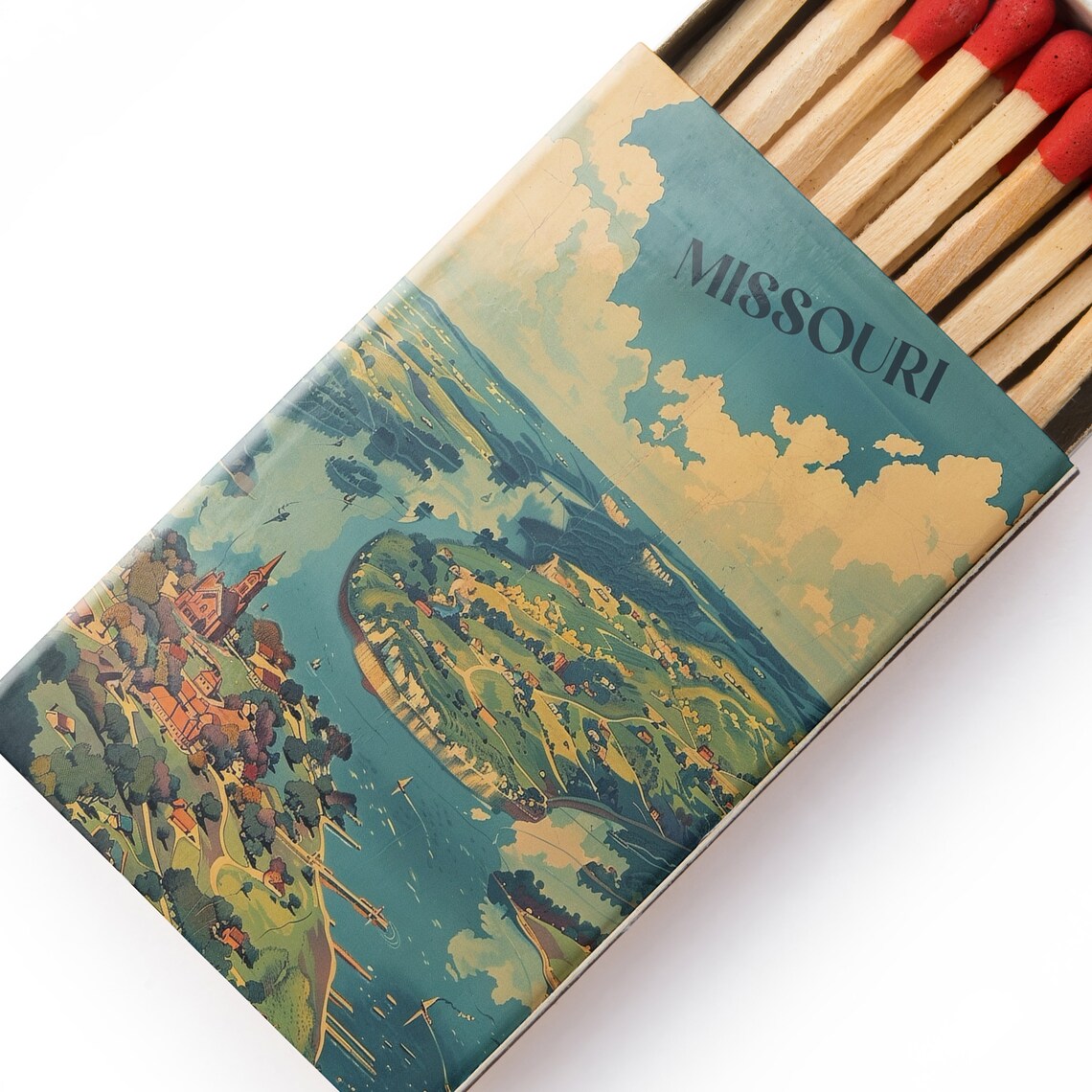 Missouri Vintage Retro Matchbox River Valley Landscape Poster - Image 5
