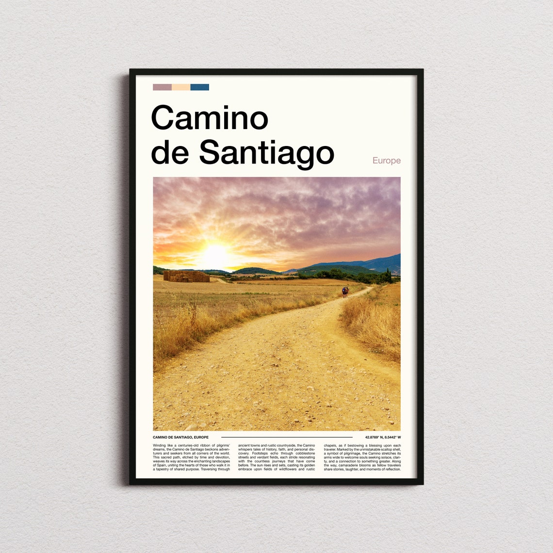 Camino De Santiago Print Camino De Santiago Poster Camino De Santiago Wall Art Camino De Santiago Art Print Camino De Santiago Photo