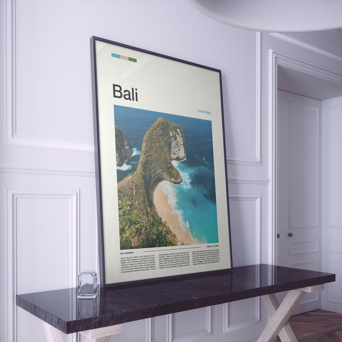 Bali Indonesia Kelingking Cliff T-Rex Cove Aerial Beach Poster - Image 2