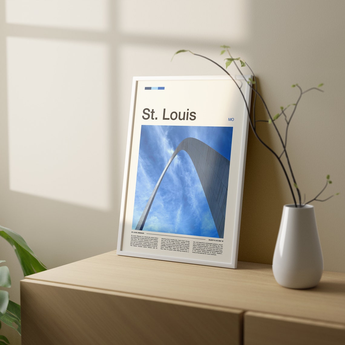 St. Louis Missouri Gateway Arch Upward Blue Sky Monument Poster - Image 3