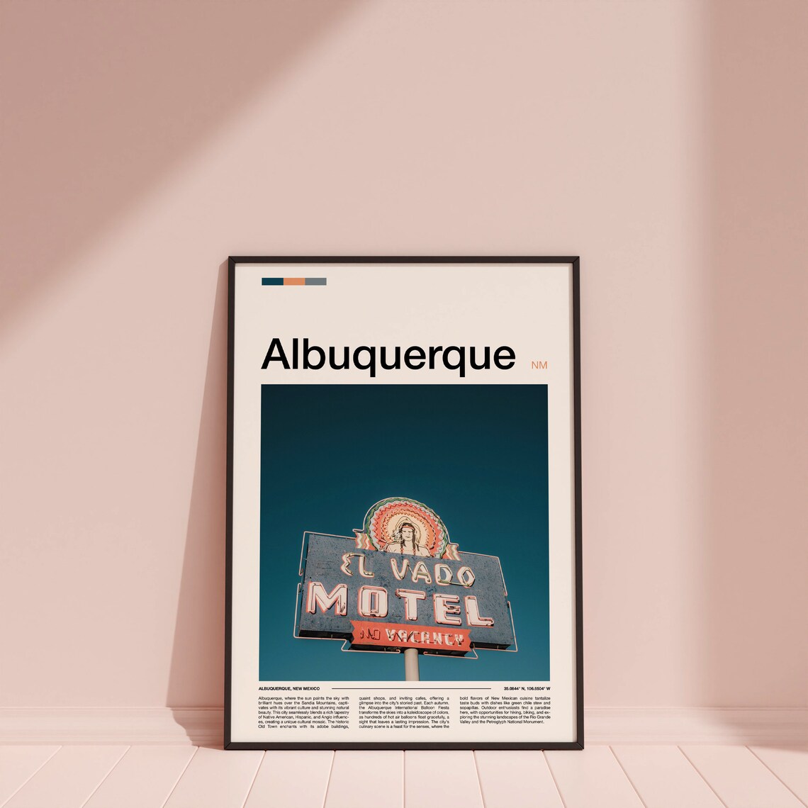 Albuquerque New Mexico Classic El Vado Motel Neon Sign Travel Poster - Image 4