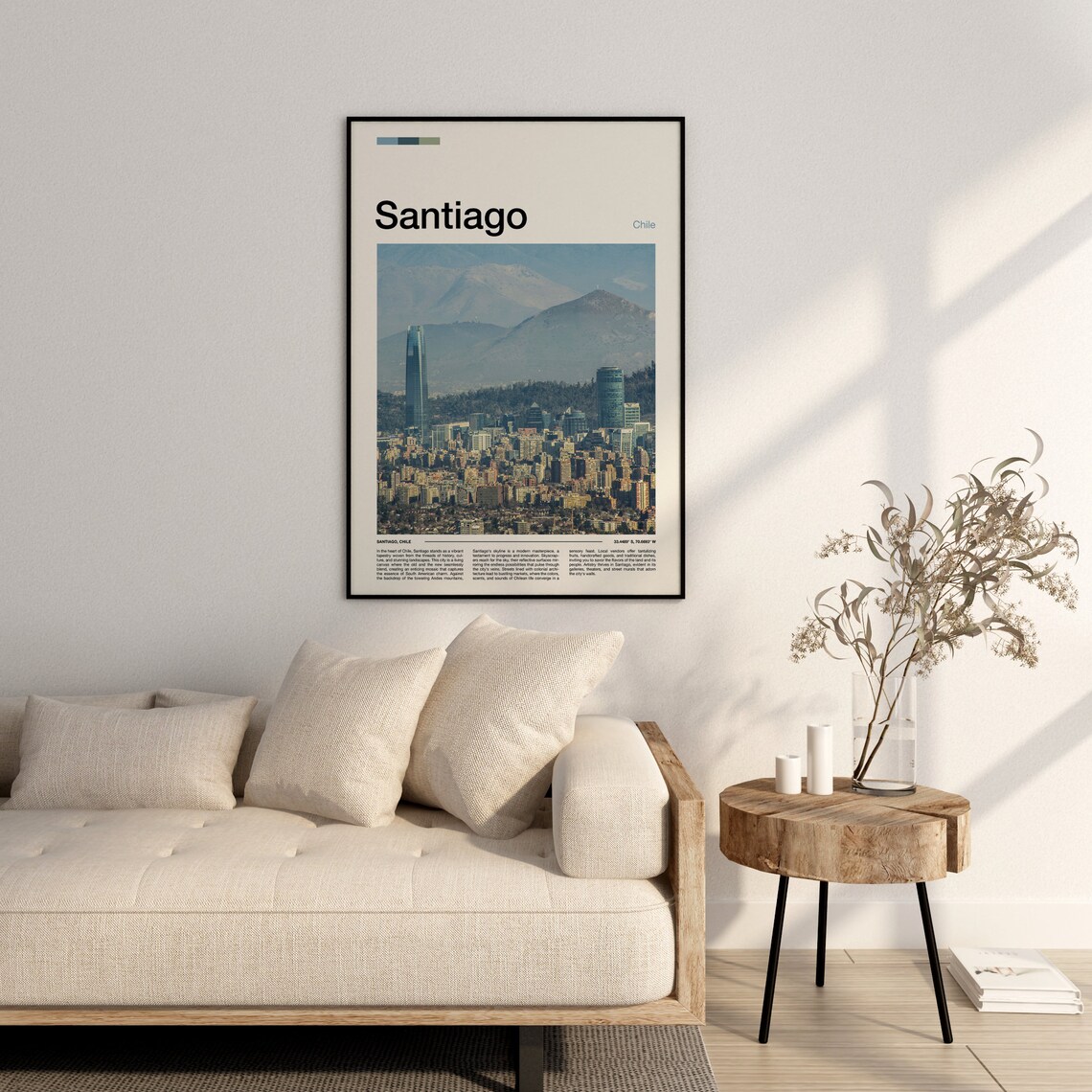 Santiago Print Chile Poster Santiago Wall Art Santiago Art Print Santiago Photo Santiago Travel Gifts - Image 2