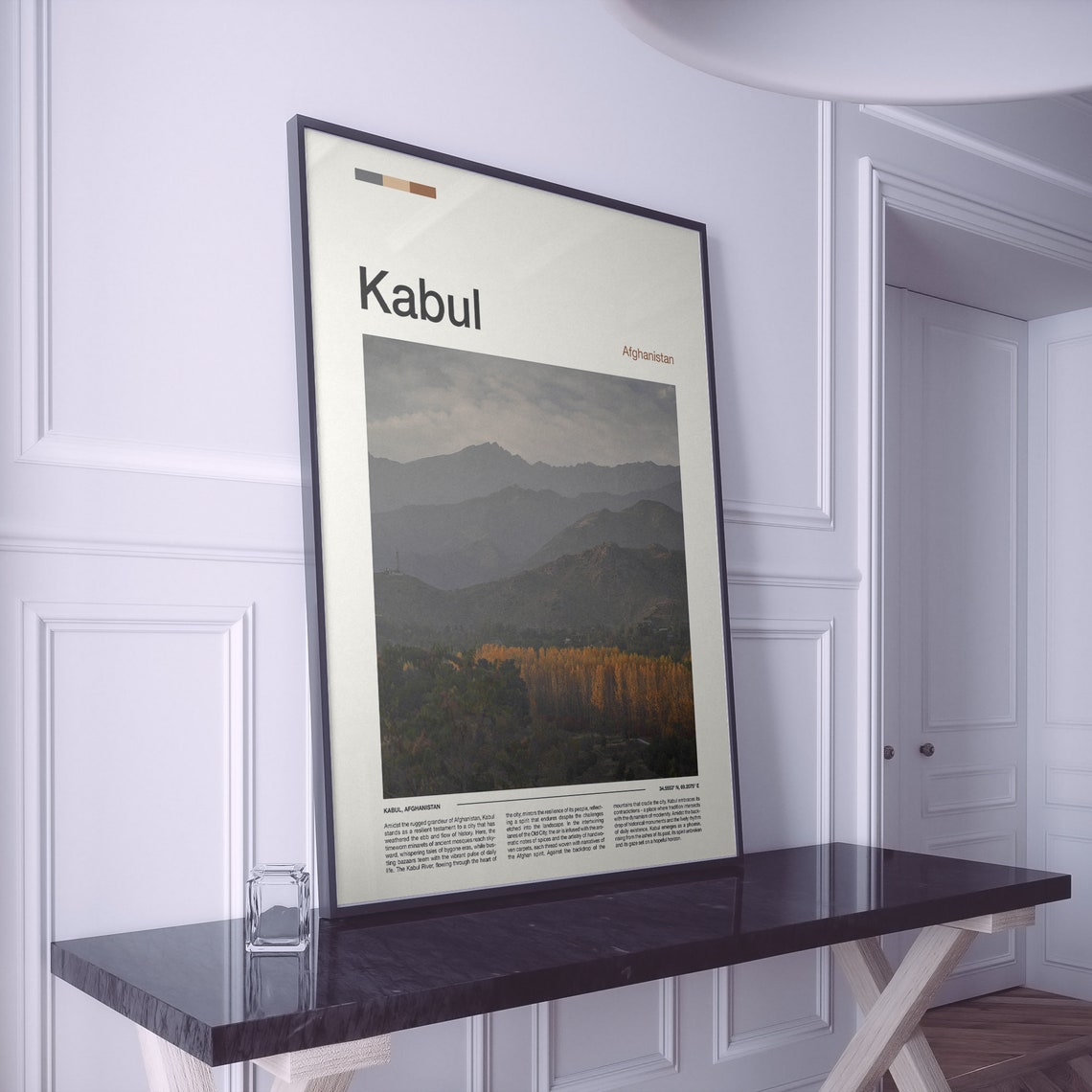 Kabul Afghanistan Mountain Layers At Dusk Autumn View Poster - Image 2