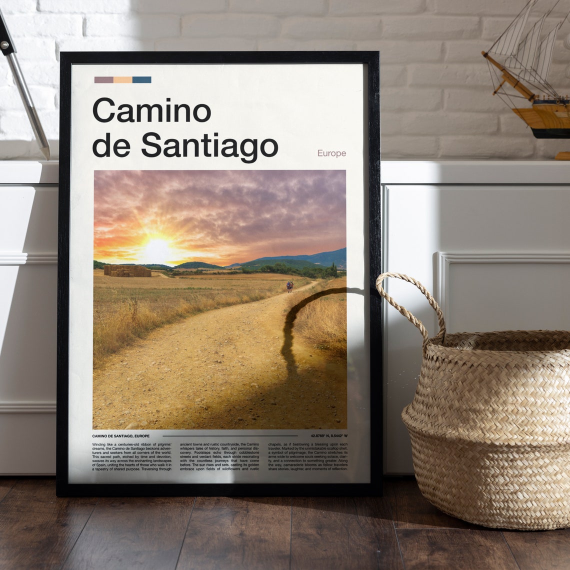 Camino de Santiago Golden Sunset Pilgrim Trail Spain Europe Poster - Image 5