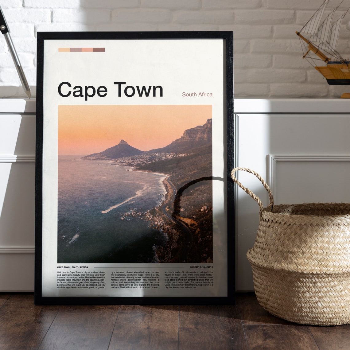 Cape Town South Africa Coastline Sunset Lion's Head Ocean View Poster - Image 4
