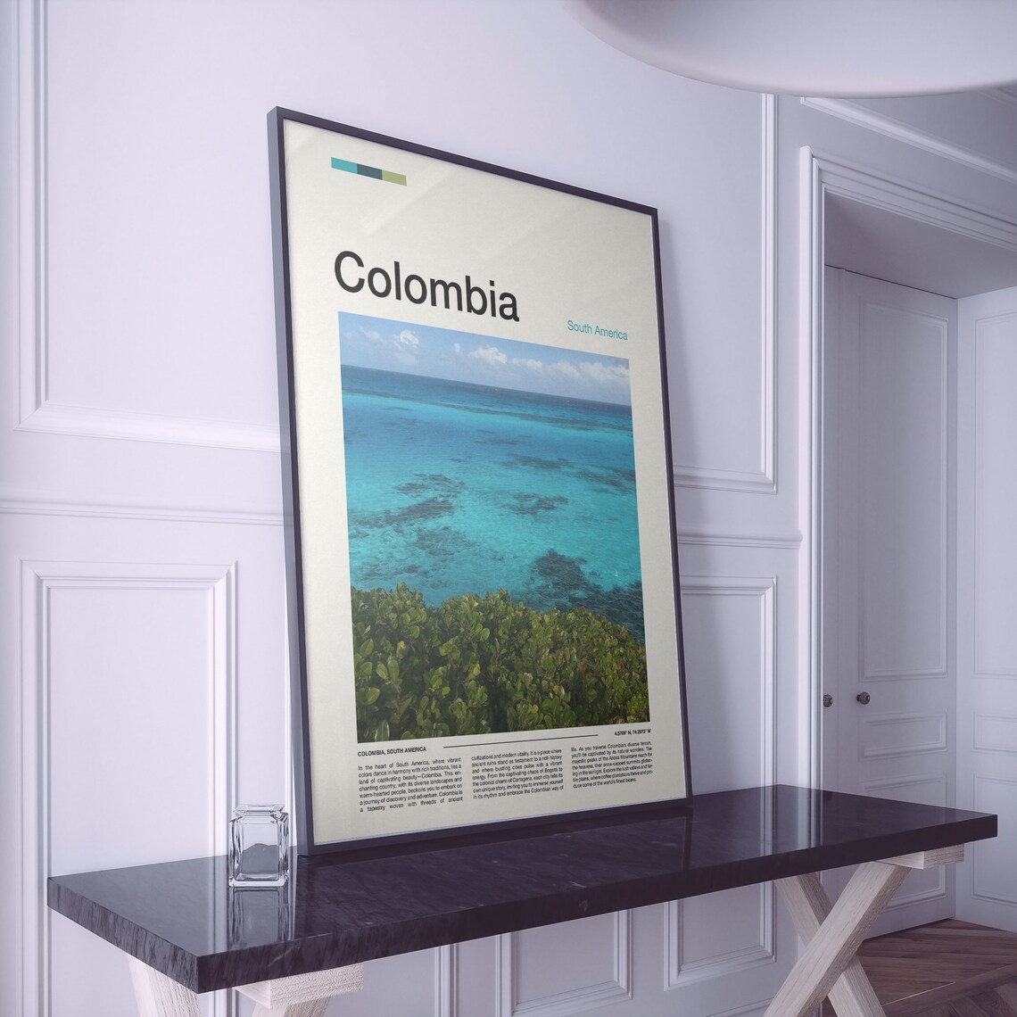 Colombia Turquoise Caribbean Sea Coral Reef Coast Photography Poster - Image 2