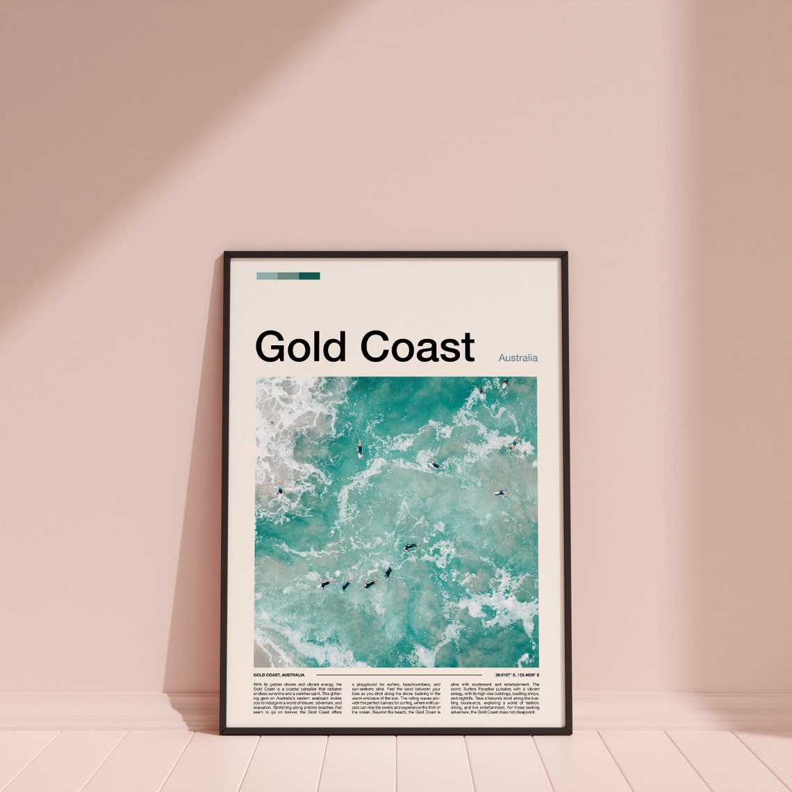 Gold Coast Australia Aerial Turquoise Surf Waves Photography Poster - Image 4