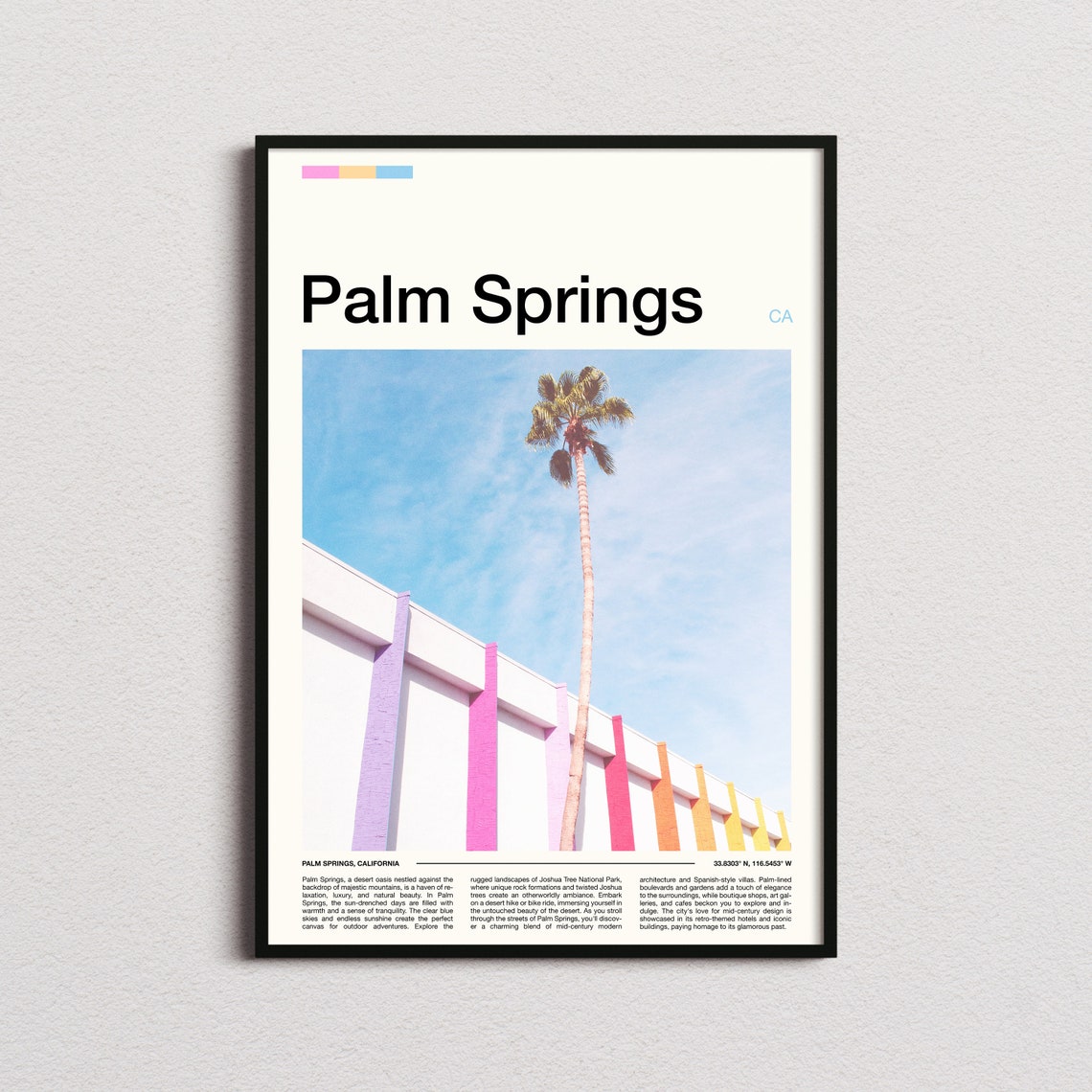 Palm Springs California Mid Century Modern Desert Oasis Poster