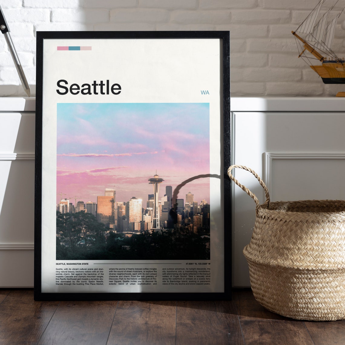 Seattle Space Needle Sunrise Skyline Washington State Poster - Image 5