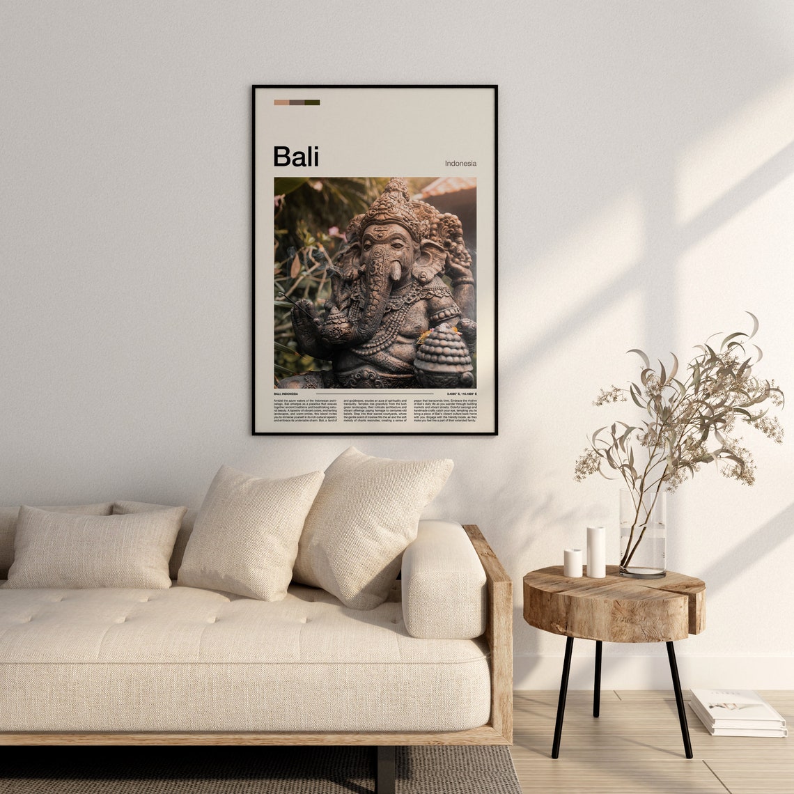 Bali Indonesia Ganesha Statue Incense Spiritual Temple Art Poster - Image 2