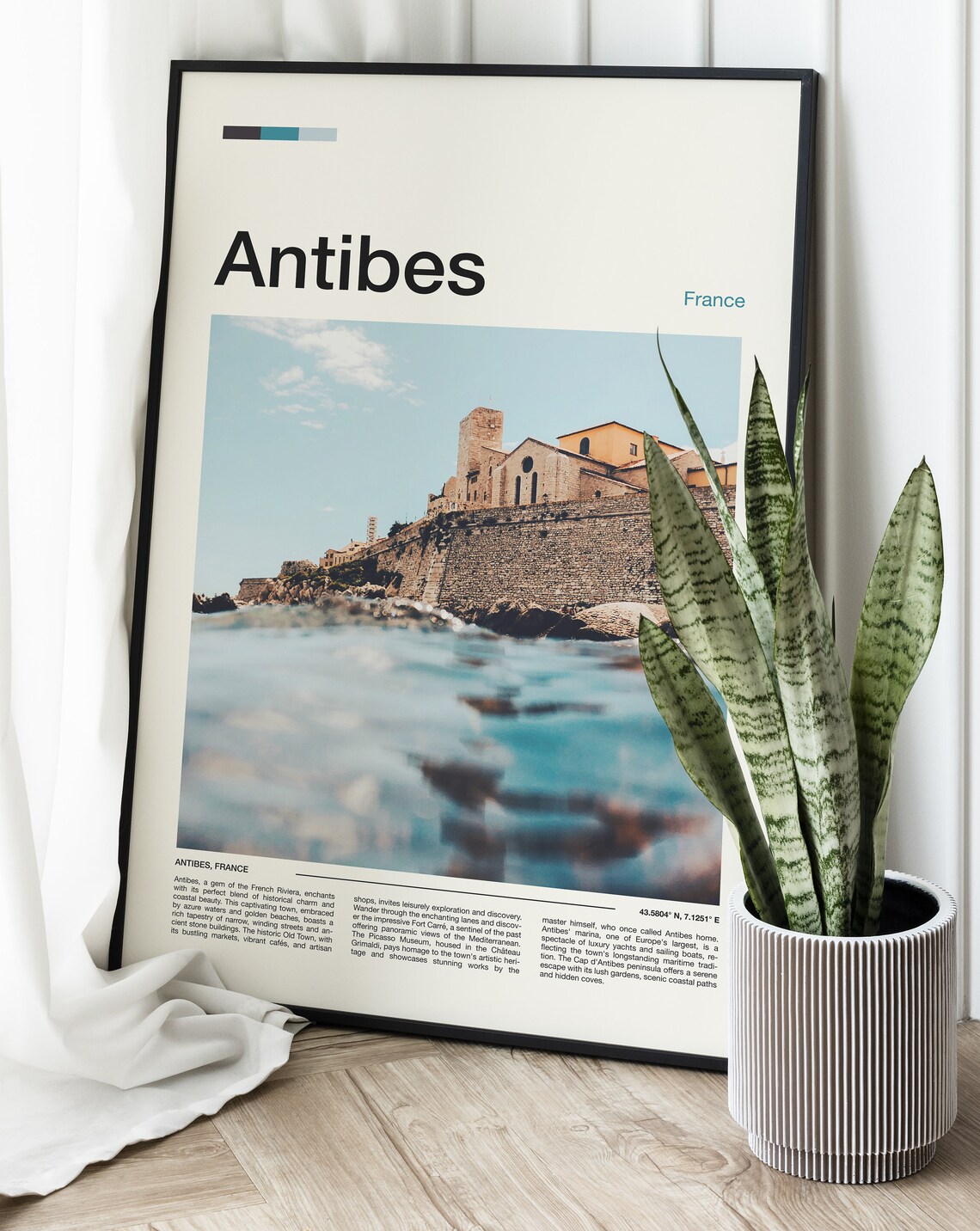 Antibes France Old Town Stone Fortress Mediterranean Coastline Poster - Image 2