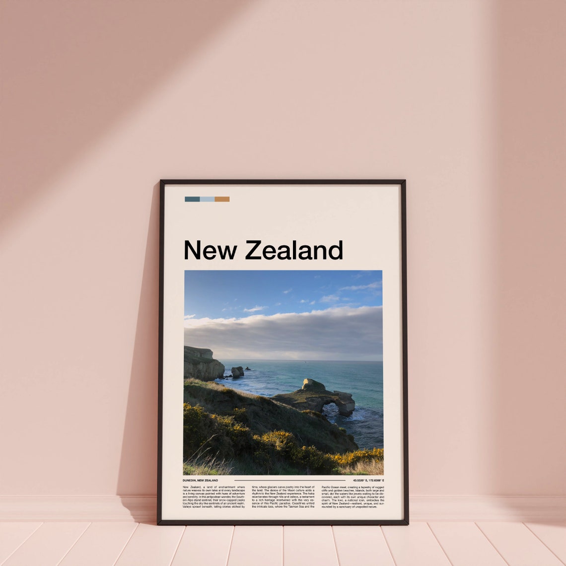 New Zealand Dunedin Rugged Coastline Cliffs Ocean Photography Poster - Image 4