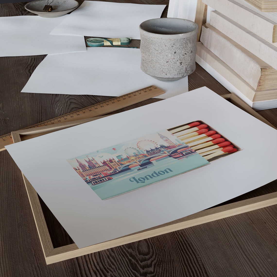 London Matchbox Art Big Ben Eye and Westminster Bridge Poster - Image 2
