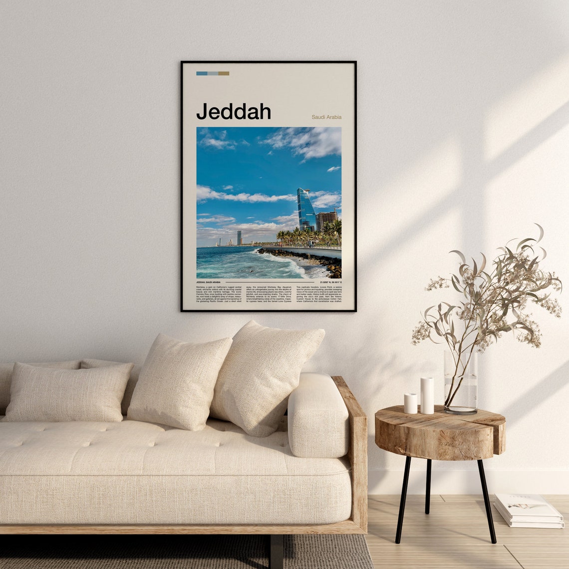 Jeddah Saudi Arabia Corniche Shoreline Modern Skyline Travel Poster - Image 3