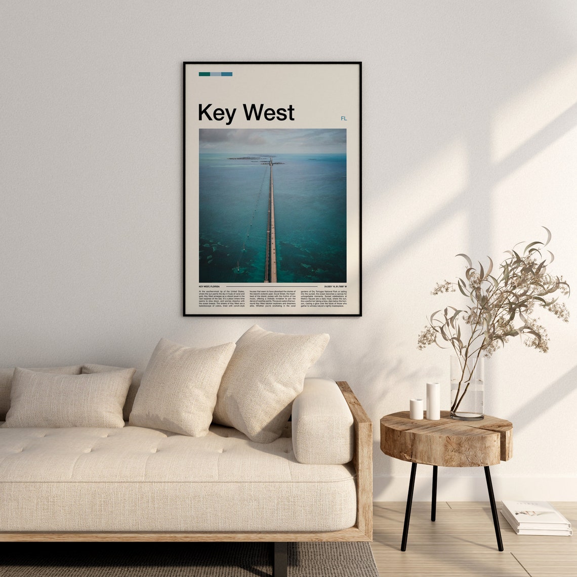 Key West Florida Seven Mile Bridge Aerial Turquoise Ocean Poster - Image 3