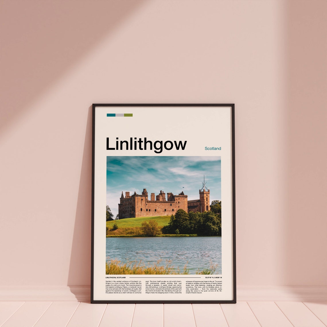 Linlithgow Scotland Palace Castle Ruins Loch Shore View Poster - Image 4