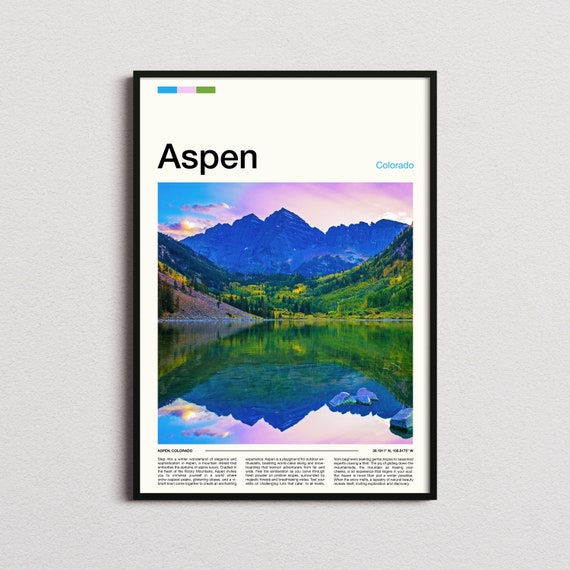 Aspen Print Aspen Poster Aspen Wall Art Colorado Art Print Aspen Photo Ski Resort Print Skiing Prints