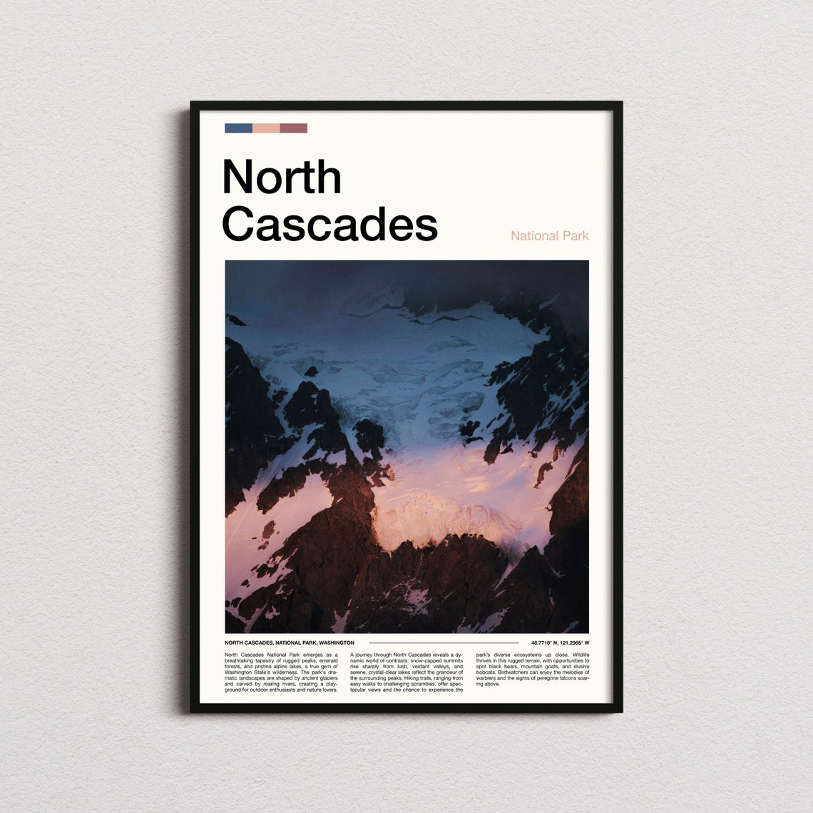 North Cascades National Park Glacier Peaks Dusk Photography Poster