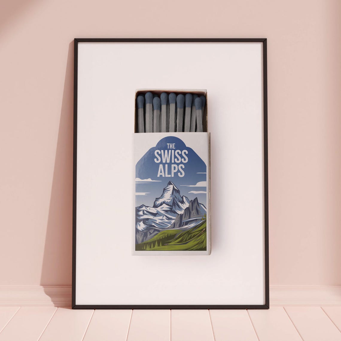 Swiss Alps Matchbox Print Swiss Alps Print Swiss Alps Poster Swiss Alps Wall Art Swiss Alps Art Print Swiss Alps Gifts - Image 3