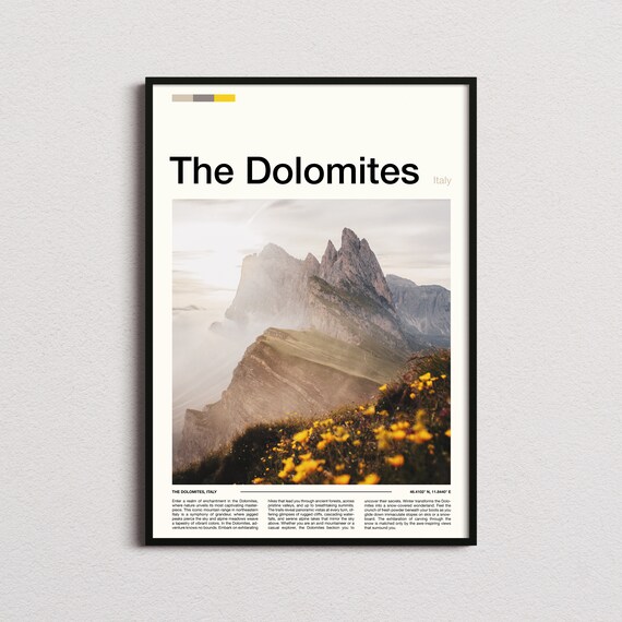 The Dolomites Italy Alpine Mountain Peaks Wildflower Meadow Poster