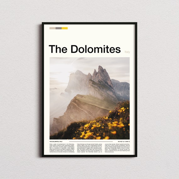 The Dolomites Print Dolomites Poster Dolomites Wall Art Italy Art Print Dolomites Photo Ski Resort Print Skiing Prints