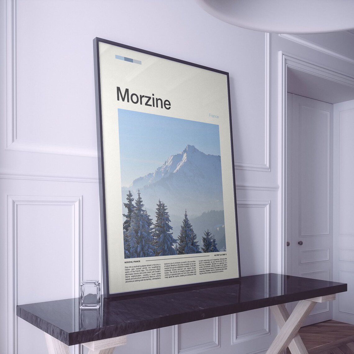 Morzine France Gleaming Snow Peak Above Frosted Fir Trees Poster - Image 2