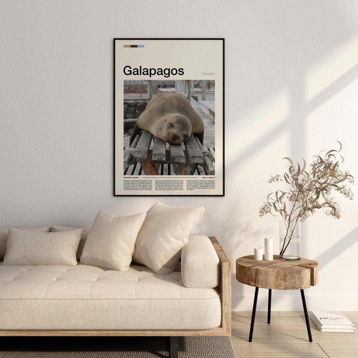 Galapagos Ecuador Sea Lion Resting Wildlife Travel Photo Poster - Image 2