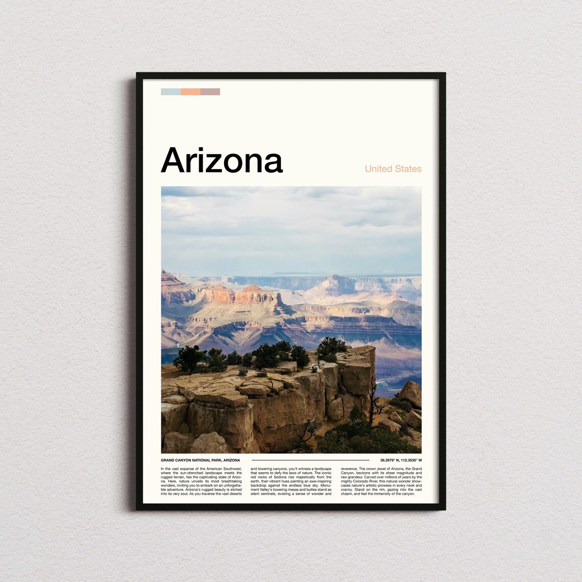 Arizona Grand Canyon National Park Desert Cliffs Vista Poster