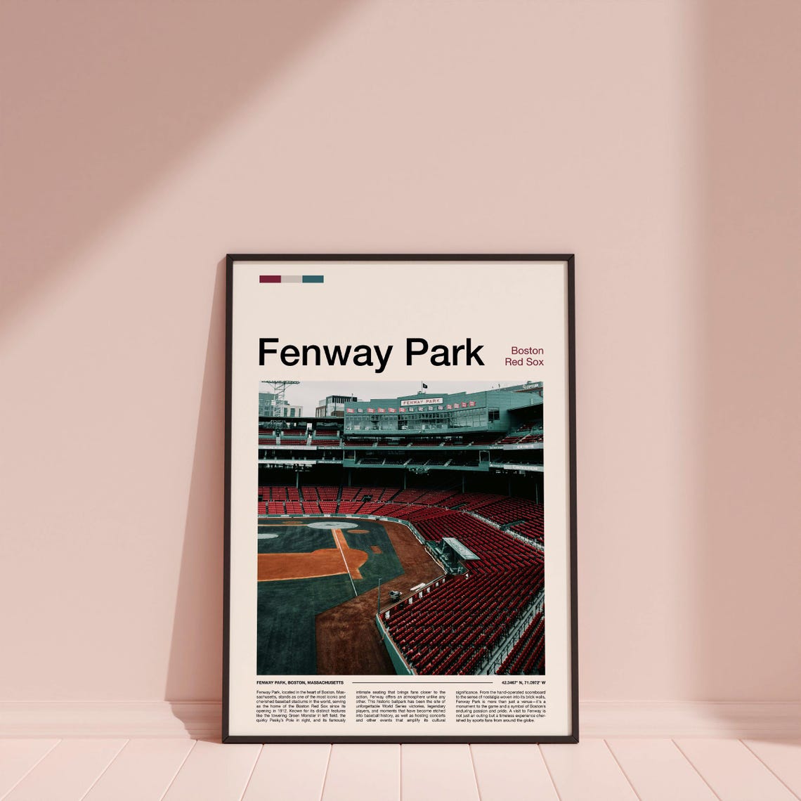 Fenway Park Boston Red Sox Empty Stadium Green Monster View Poster - Image 4