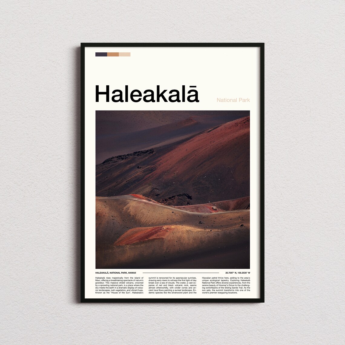 Haleakala Hawaii Red Volcanic Hills Desert Landscape Photo Poster