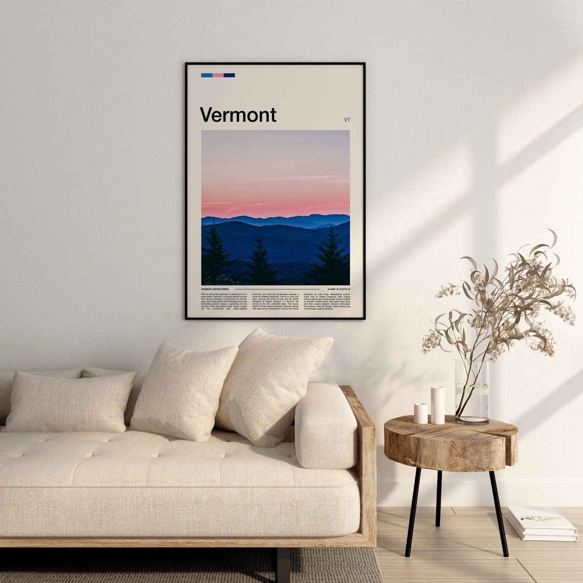 Vermont Mountain Ridge Pink Sunset Wilderness Photography Poster - Image 3