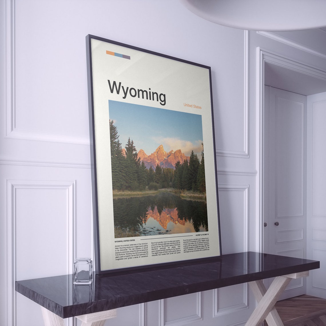 Wyoming Scenic Grand Teton Mountains Lake Reflection Sunrise Poster - Image 2