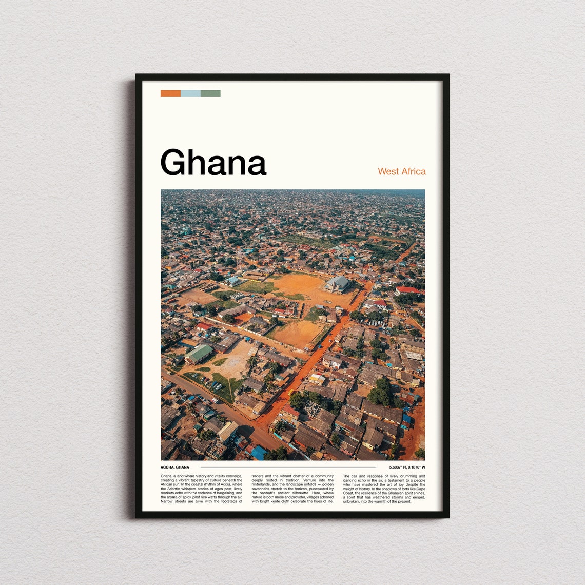 Ghana Print Ghana Poster Ghana Wall Art Ghana Art Print Ghana Photo Travel Poster Traveler Christmas Gift