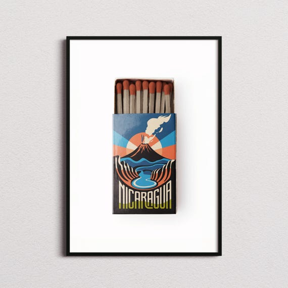 Nicaragua Matchbox Print Nicaragua Print Nicaragua Poster Nicaragua Wall Art Nicaragua Art Print Nicaragua Gifts