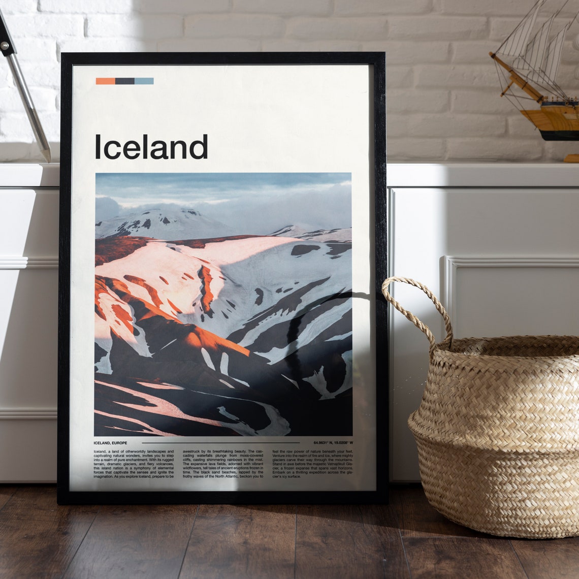 Iceland Europe Colorful Volcanic Mountains Snow Landscape Poster - Image 4