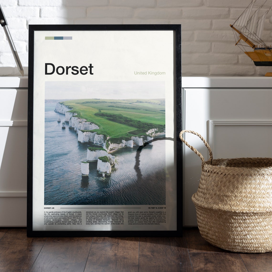 Dorset England Old Harry Rocks Chalk Cliffs Coastal View Poster - Image 5
