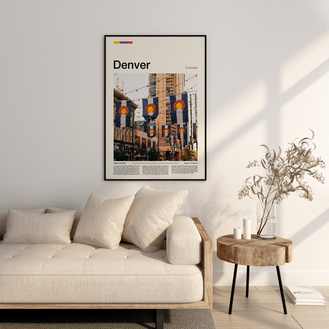 Denver Colorado Street Flags Urban Cityscape Downtown Poster - Image 3