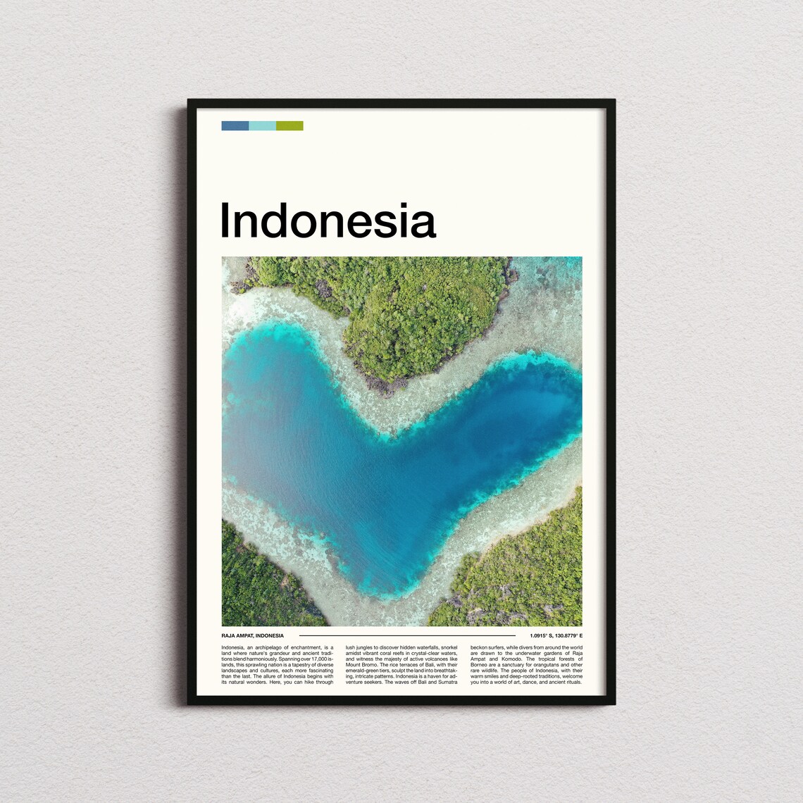 Raja Ampat Indonesia Heart Shaped Lagoon Aerial Turquoise Poster
