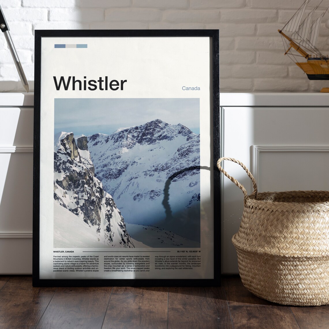 Whistler Canada Snowy Mountain Peak Ski Resort Travel Poster - Image 5