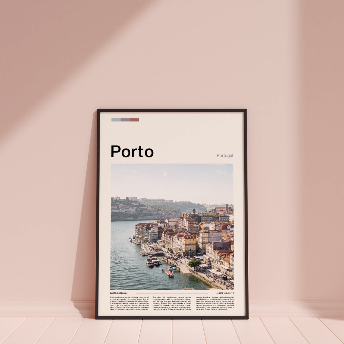 Porto Portugal Douro Riverfront Old Town Riverside View Poster - Image 3