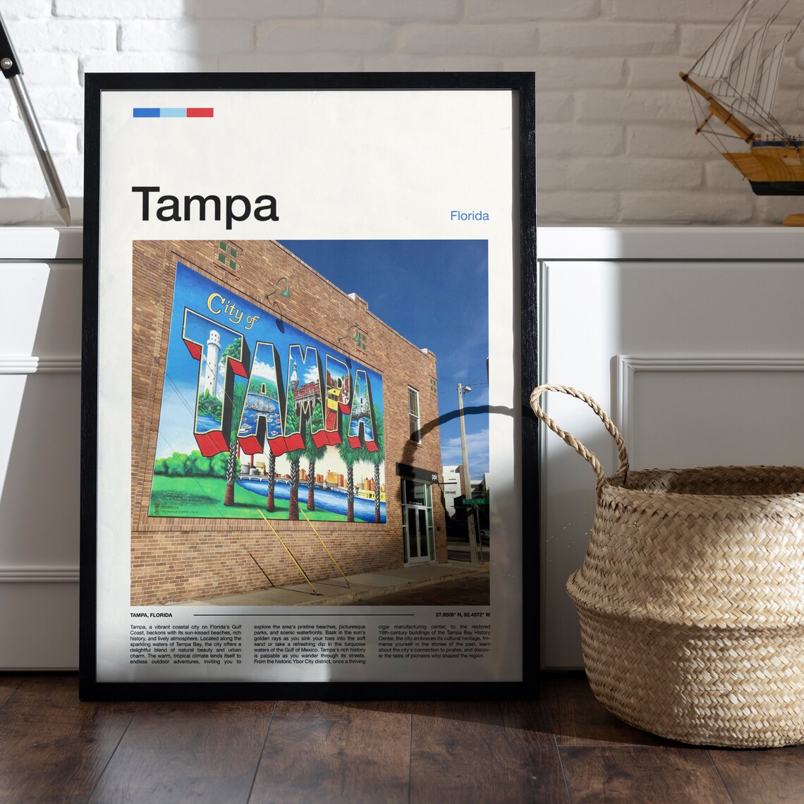 Tampa Florida City of Tampa Mural Brick Wall Street Art Photo Poster - Image 5
