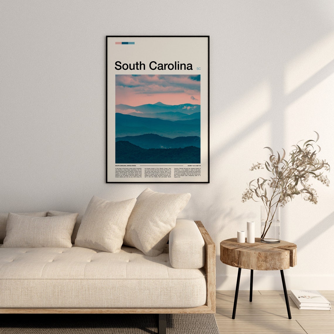 South Carolina Blue Ridge Mountains Sunset Layers Scenic Poster - Image 2