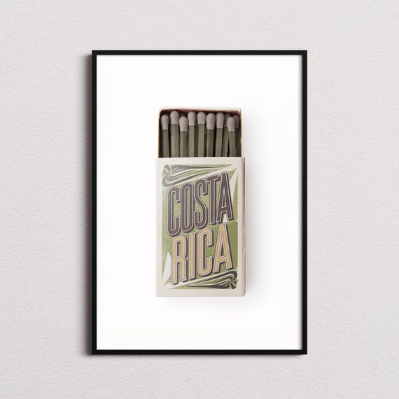 Costa Rica Matchbox Print Costa Rica Print Costa Rica Poster Costa Rica Wall Art Costa Rica Art Print Costa Rica Gifts