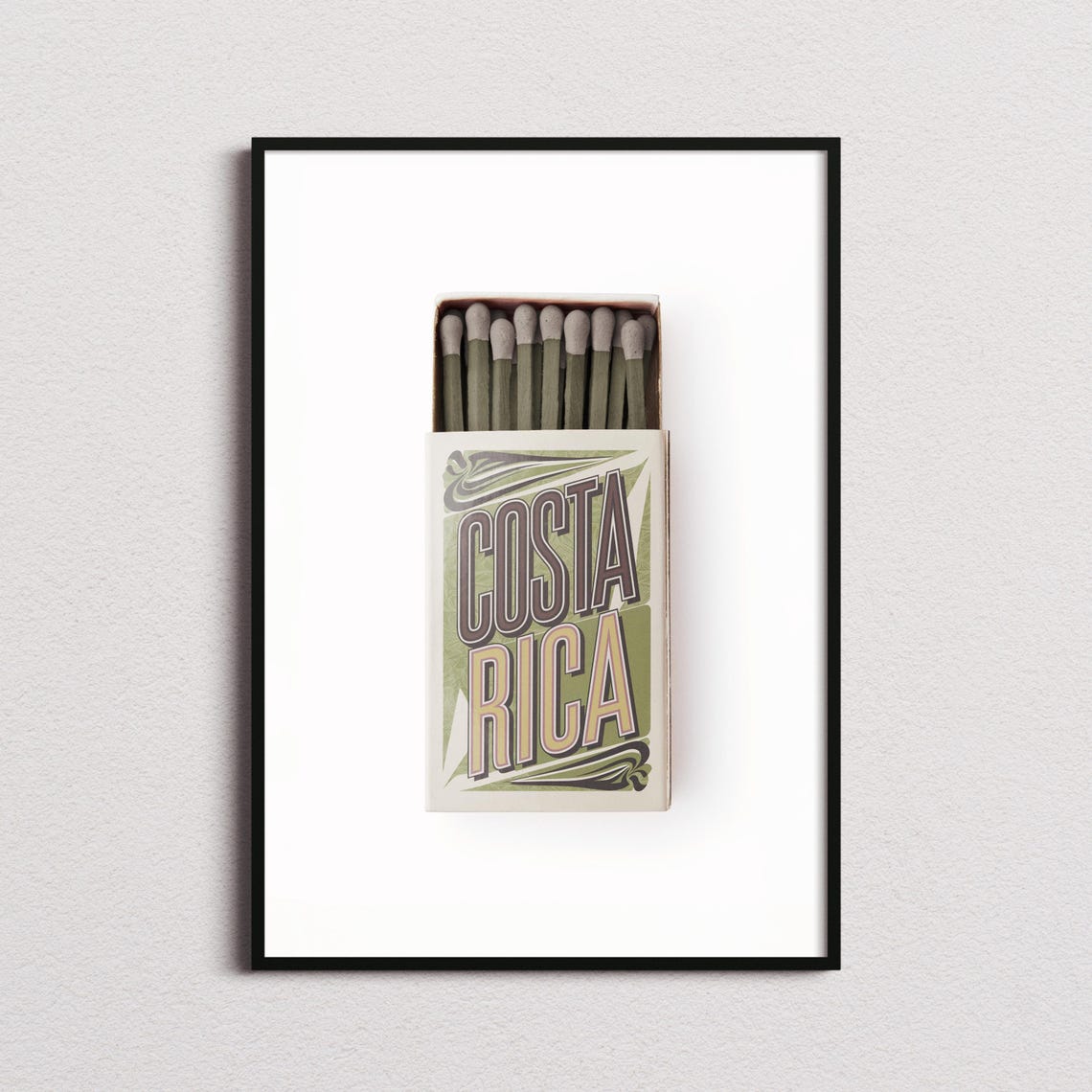Costa Rica Matchbox Print Costa Rica Print Costa Rica Poster Costa Rica Wall Art Costa Rica Art Print Costa Rica Gifts