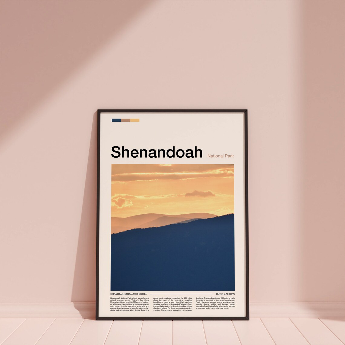 Shenandoah National Park Golden Sunset Blue Ridge Photo Poster - Image 4