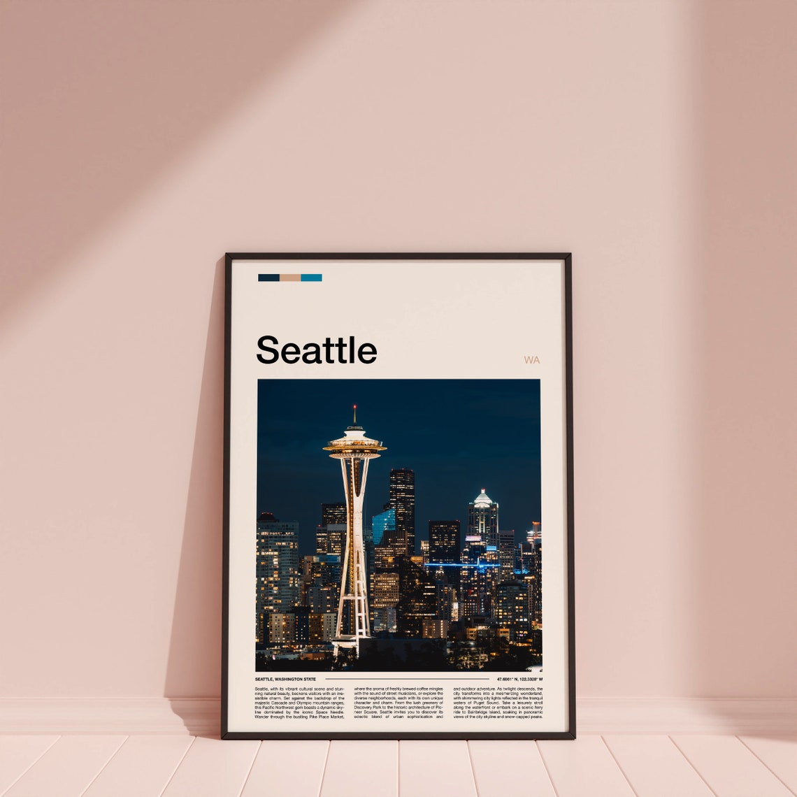 Seattle Space Needle Daytime Cloud View Iconic City Tower Poster - Image 4